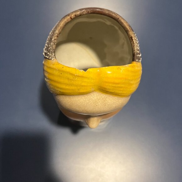 Vintage Ceramic Scandinavian Lady Head Vase Style Folk Art Flower - Picture 7 of 8